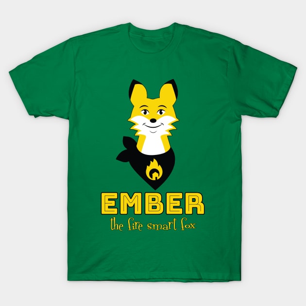 Ember - The Fire Smart Fox (Canada) T-Shirt by INLE Designs